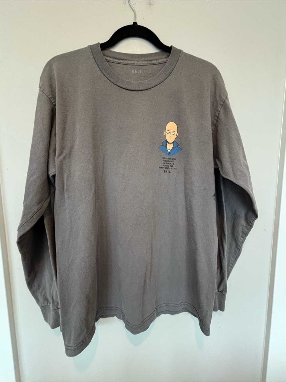 Men's BAIT Gray Long-Sleeve Graphic Tee
